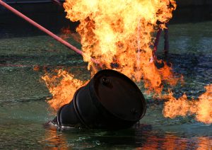 Barrel Of Oil On Fire